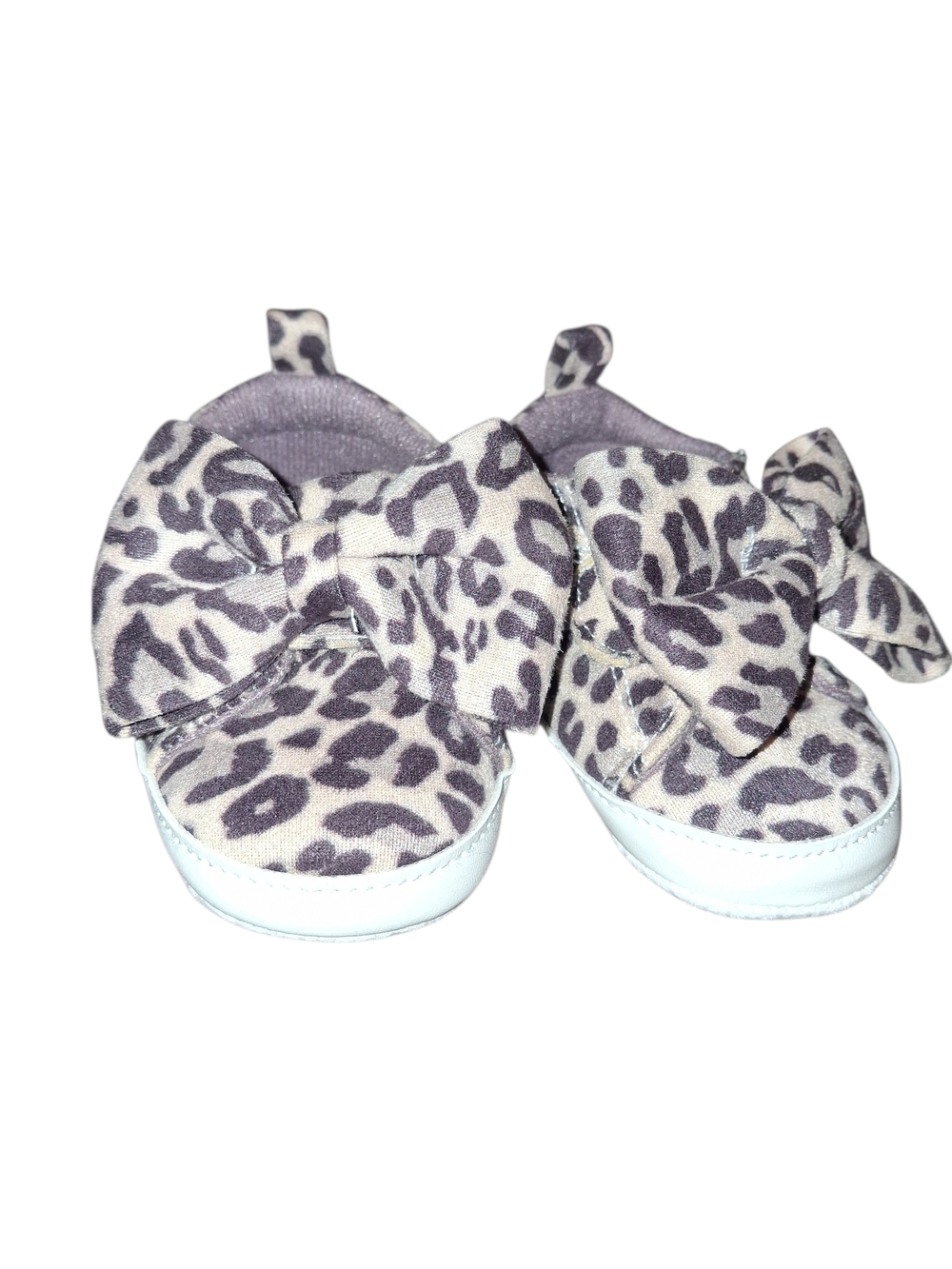 Leopard Print Baby Bow Shoes